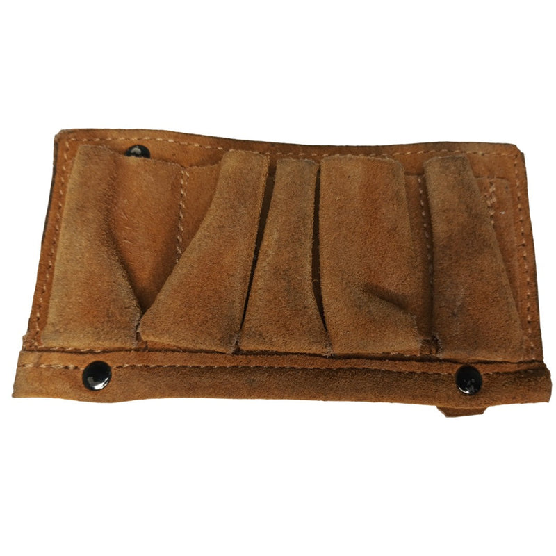 Cananita Porta Cartuchos fabricada en serraje para calibre 12  capacidad 5 cartuchos