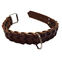 Collar para perro en cuero trenzado 4 cm ancho