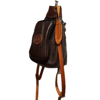 Mochila en cuero vaqueta