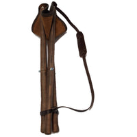 Silla para Cazar, patas de madera y culera cuero con detalle flor, con correa para el transporte 50cm
