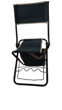 Silla de Pesca Plegable con Soporte para Cañas, estructura de Acero y Lona Reforzada