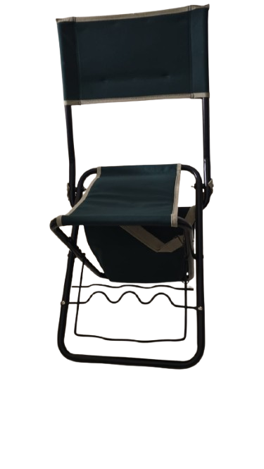 Silla de Pesca Plegable con Soporte para Cañas, estructura de Acero y Lona Reforzada
