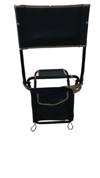Silla de Pesca Plegable con Soporte para Cañas, estructura de Acero y Lona Reforzada