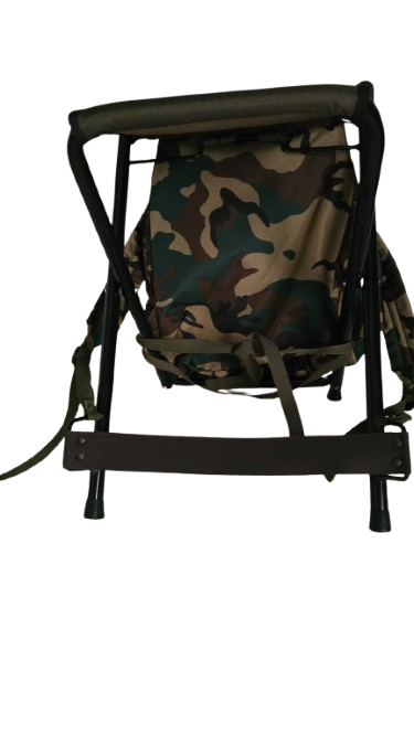 Silla Mochila Plegable para Caza y Senderismo, Estructura Metálica, color camuflaje