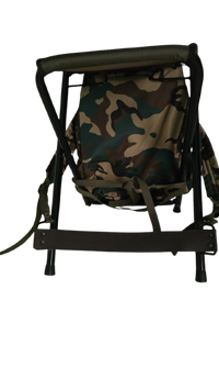 Silla Mochila Plegable para Caza y Senderismo, Estructura Metálica, color camuflaje