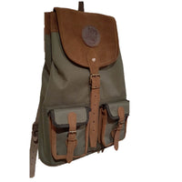 Mochila de caza kaki grande con dos bolsillos frontales
