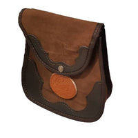 Una bolsa de ojeo-Bolsa portacartuchos en serraje, para llevar en el cinturón