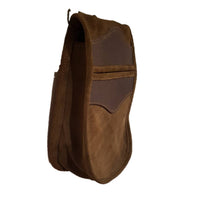Una bolsa de ojeo-Bolsa portacartuchos en serraje, para llevar en el cinturón