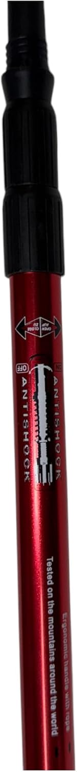 Bastón (Pareja) trekking fabricado en aluminio extensible 66-135 cm rojo